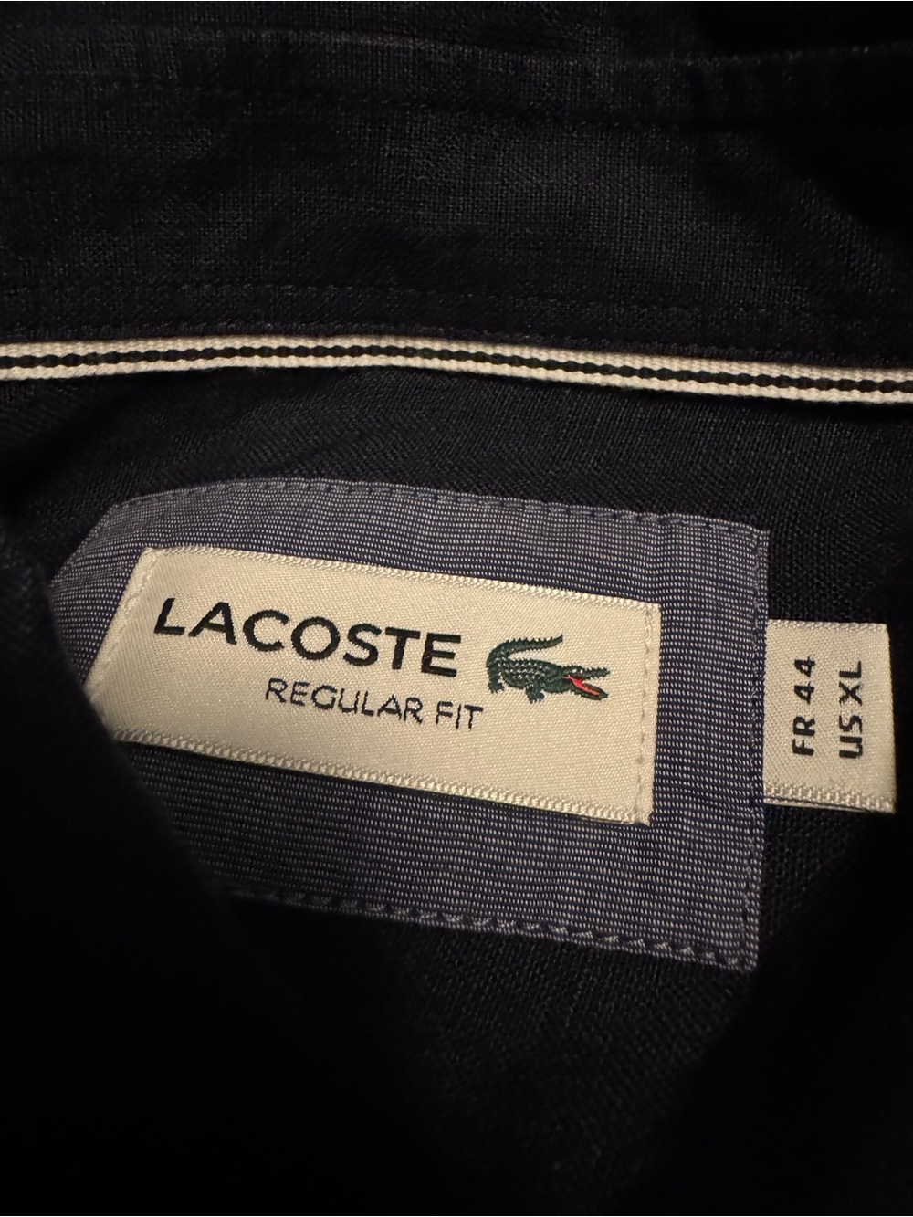 Lacoste Dark Blue Short-Sleeve Button-Down Shirt - Picture 3 of 3